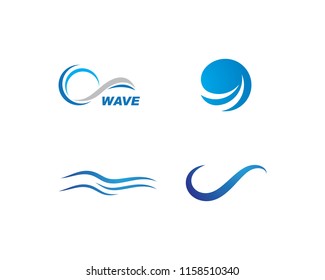 Water Wave symbol and icon Logo Template vector