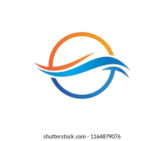 Water Wave symbol and icon Logo Template vector
