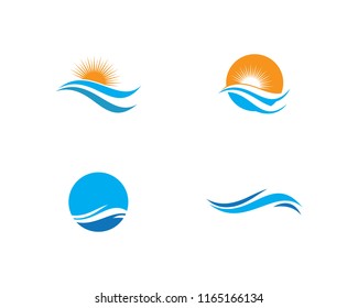 Water Wave symbol and icon Logo Template vector