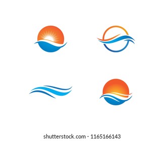 Water Wave symbol and icon Logo Template vector
