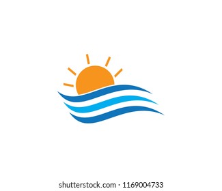 Water Wave symbol and icon Logo Template vector