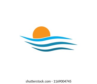 Water Wave symbol and icon Logo Template vector