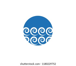 Water Wave symbol and icon Logo Template vector