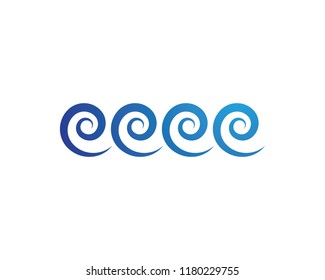 Water Wave symbol and icon Logo Template vector