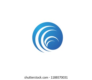 Water Wave symbol and icon Logo Template