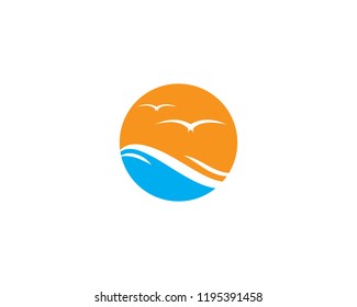 Water Wave symbol and icon Logo Template vector