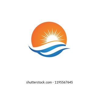 Water Wave symbol and icon Logo Template vector