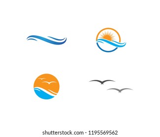 Water Wave symbol and icon Logo Template vector