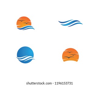 Water Wave symbol and icon Logo Template vector