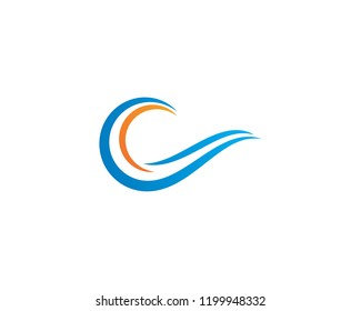 Water Wave symbol and icon Logo Template vector