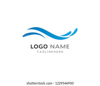 Water Wave symbol and icon Logo Template vector