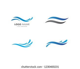 Water Wave symbol and icon Logo Template vector