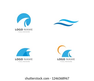 Water Wave symbol and icon Logo Template vector