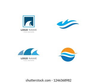 Water Wave symbol and icon Logo Template vector