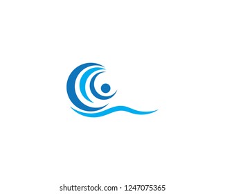 Water Wave symbol and icon Logo Template vector