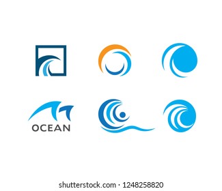 Water Wave symbol and icon Logo Template vector