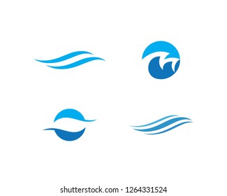 Water Wave symbol and icon Logo Template vector