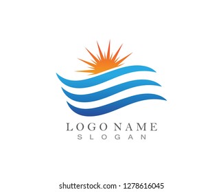 Water Wave symbol and icon Logo template