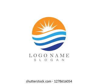 Water Wave symbol and icon Logo template