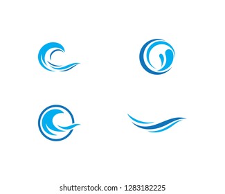 Water Wave symbol and icon Logo Template vector