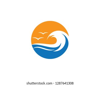 Water Wave symbol and icon Logo Template vector