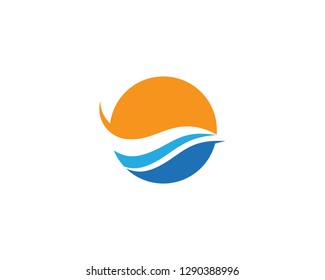 Water Wave symbol and icon Logo Template