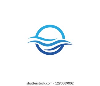 Water Wave symbol and icon Logo Template