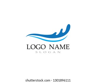 Water Wave symbol and icon Logo Template vector