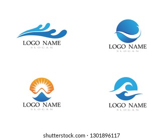 Water Wave symbol and icon Logo Template vector