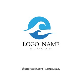 Water Wave symbol and icon Logo Template vector