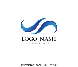 Water Wave symbol and icon Logo Template vector