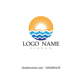 Water Wave symbol and icon Logo Template vector