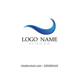 Water Wave symbol and icon Logo Template vector