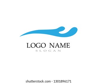Water Wave symbol and icon Logo Template vector