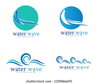 Water Wave symbol and icon Logo Template vector - Vector