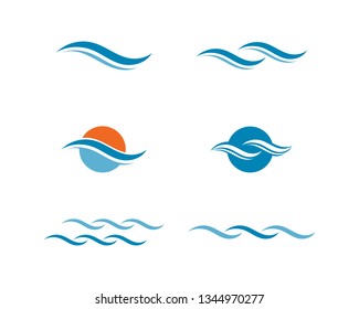 Water Wave symbol and icon Logo Template vector