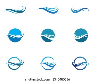 Water Wave symbol and icon Logo Template vector