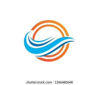 Water Wave symbol and icon Logo Template vector