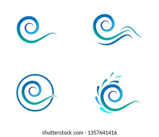 Water Wave symbol and icon Logo Template vector - Vector