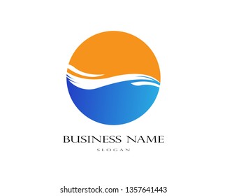 Water Wave symbol and icon Logo Template vector - Vector
