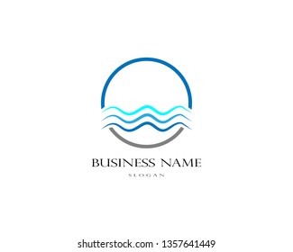 Water Wave symbol and icon Logo Template vector - Vector