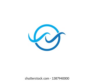 Water Wave symbol and icon Logo Template vector
