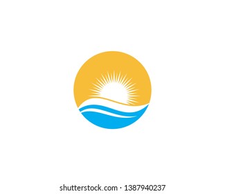 Water Wave symbol and icon Logo Template vector
