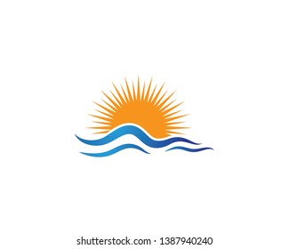 Water Wave symbol and icon Logo Template vector