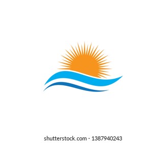 Water Wave symbol and icon Logo Template vector