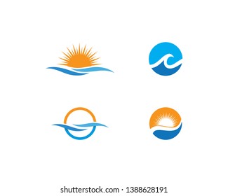 Water Wave symbol and icon Logo Template vector