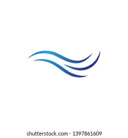 Water Wave symbol and icon Logo Template vector