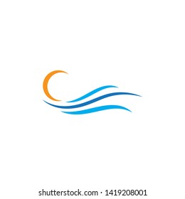 Water Wave symbol and icon Logo Template vector