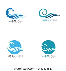 Water Wave symbol and icon Logo 