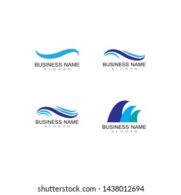Water. Wave symbol and icon Logo. Template vector.